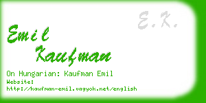 emil kaufman business card